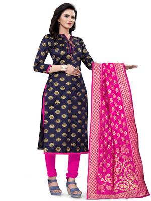 zari work churidaar unstitched suit - 17539780 - Standard Image - 2