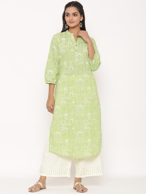 printed kurta palazzo set - 17539794 - Standard Image - 1