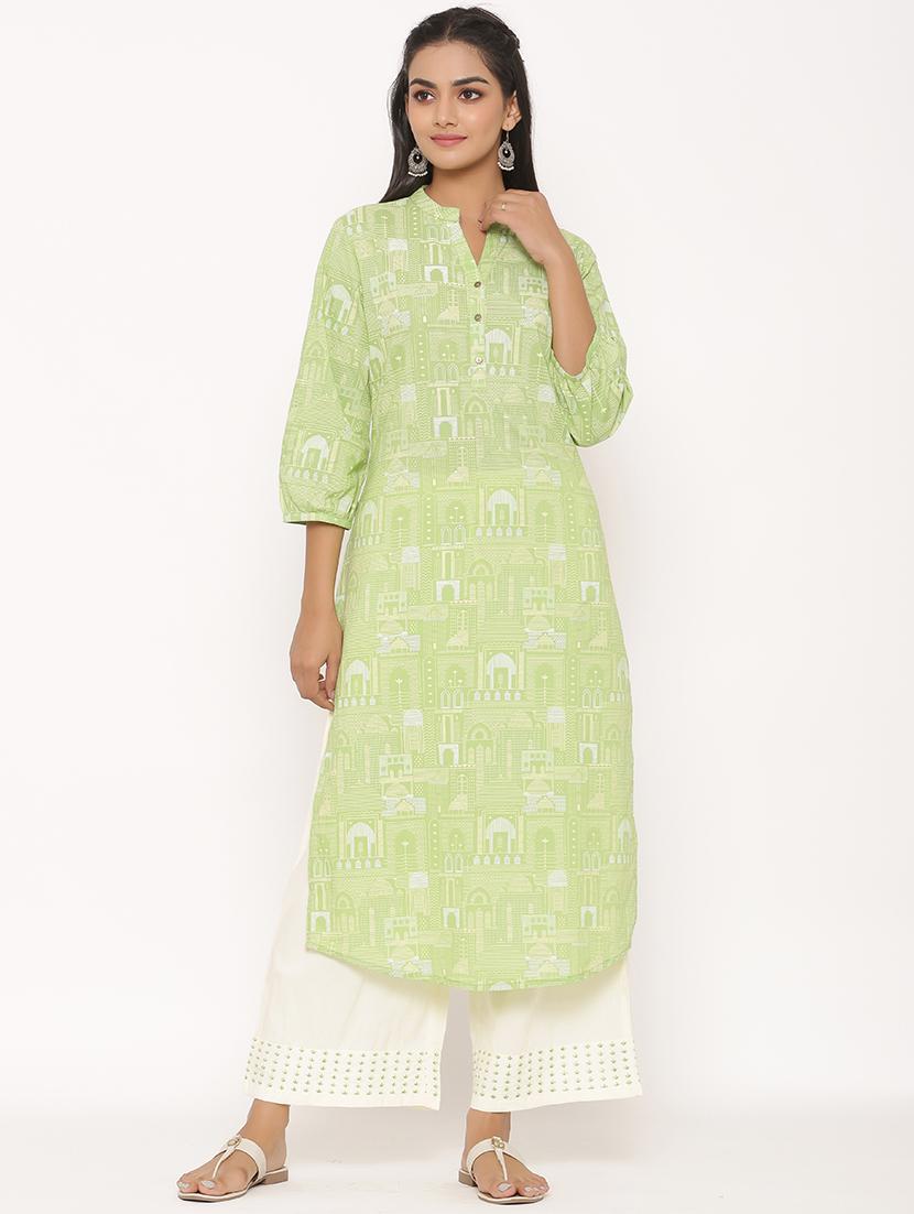 printed kurta palazzo set - 17539794 - Zoom Image - 1