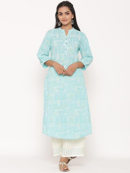 printed kurta palazzo set - 17539796 - Standard Image - 1