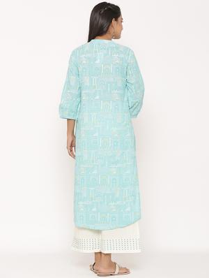 printed kurta palazzo set - 17539796 - Standard Image - 3