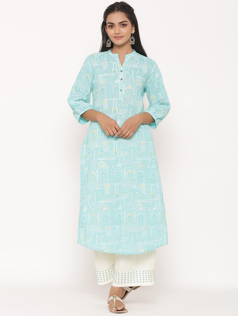 printed kurta palazzo set - 17539796 - Zoom Image - 1
