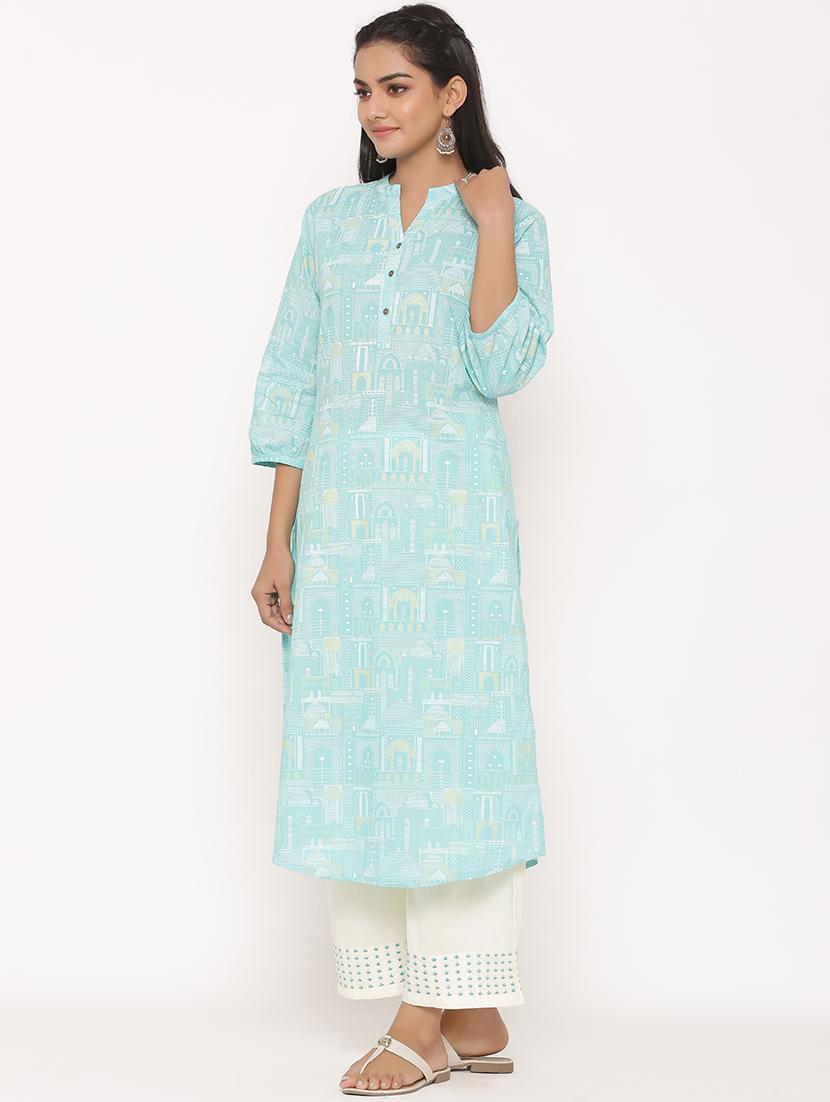 printed kurta palazzo set - 17539796 - Zoom Image - 2