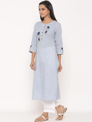 striped kurta palazzo set - 17539800 - Standard Image - 2