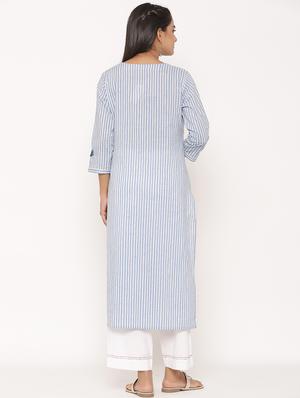 striped kurta palazzo set - 17539800 - Standard Image - 3