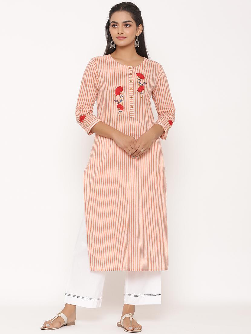 striped kurta palazzo set - 17539801 - Zoom Image - 1