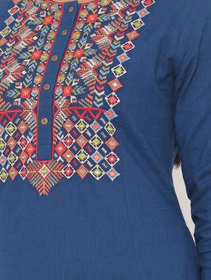 embroidered flared ethnic dress - 17539811 - Standard Image - 4