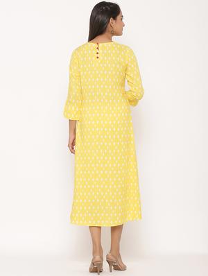 printed a-line ethnic dress - 17539816 - Standard Image - 3