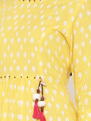 printed a-line ethnic dress - 17539816 - Standard Image - 4