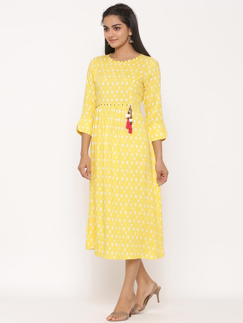 printed a-line ethnic dress - 17539816 - Zoom Image - 2