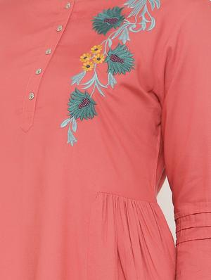 round neck embroidered tunic - 17539822 - Standard Image - 5
