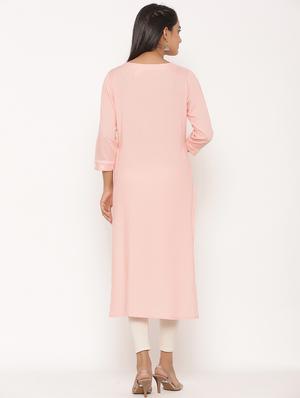 yoke embroidered straight kurta - 17539825 - Standard Image - 3
