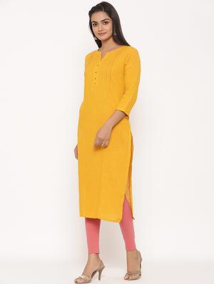 solid straight kurta - 17539829 - Standard Image - 2