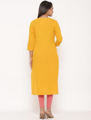solid straight kurta - 17539829 - Standard Image - 3