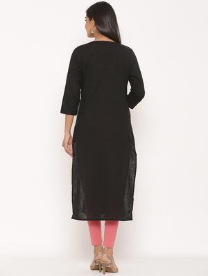 solid straight kurta - 17539830 - Standard Image - 3