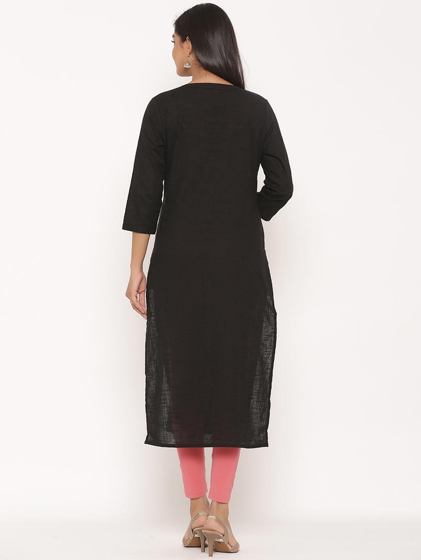 solid straight kurta - 17539830 - Zoom Image - 3