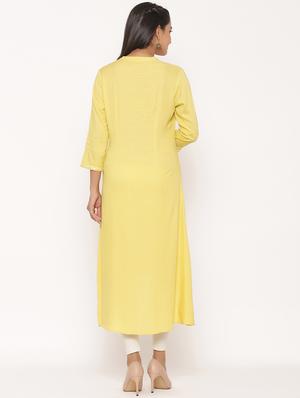 embroidered high-low kurta - 17539832 - Standard Image - 3