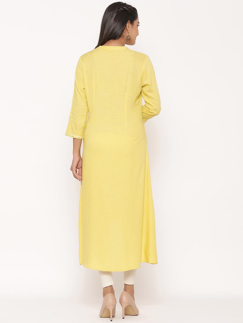 embroidered high-low kurta - 17539832 - Zoom Image - 3