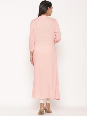 embroidered high-low kurta - 17539833 - Standard Image - 3