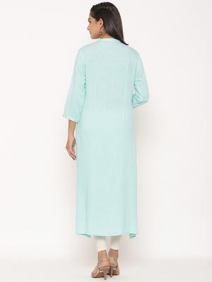 embroidered high-low kurta - 17539834 - Standard Image - 3
