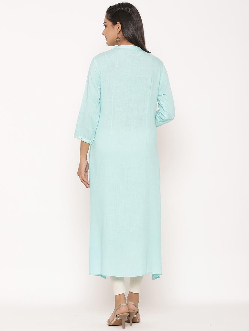 embroidered high-low kurta - 17539834 - Zoom Image - 3