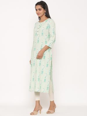 printed straight kurta - 17539836 - Standard Image - 2