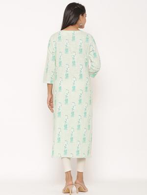 printed straight kurta - 17539836 - Standard Image - 3