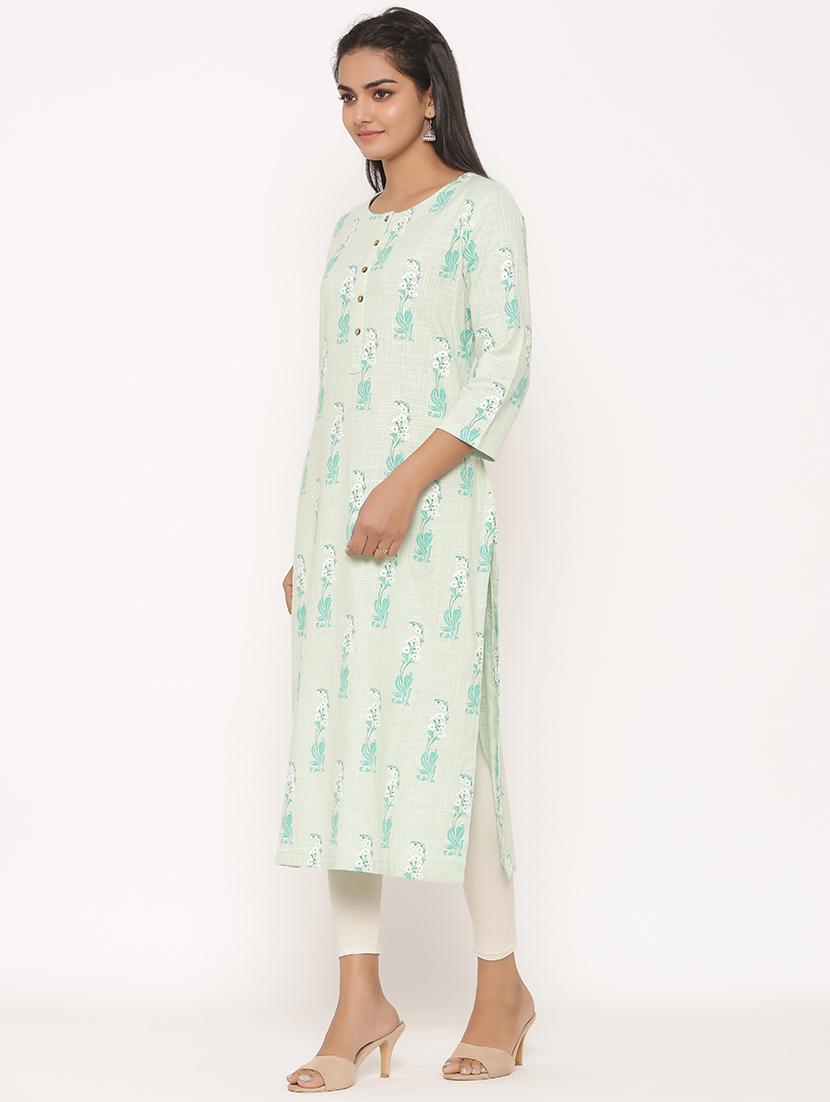 printed straight kurta - 17539836 - Zoom Image - 2