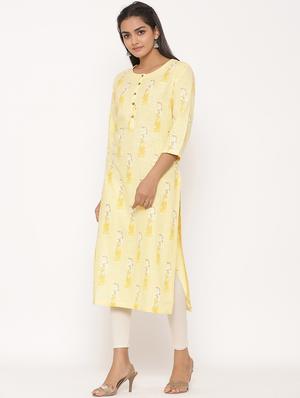 printed straight kurta - 17539837 - Standard Image - 2