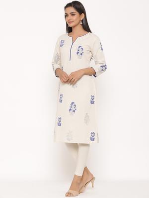 floral straight kurta - 17539838 - Standard Image - 2