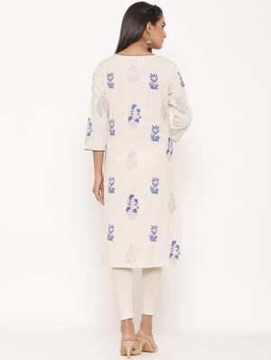 floral straight kurta - 17539838 - Standard Image - 3