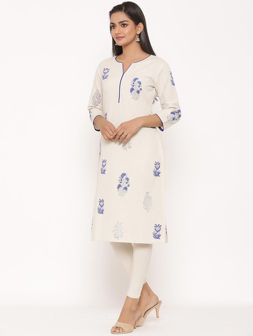 floral straight kurta - 17539838 - Zoom Image - 2