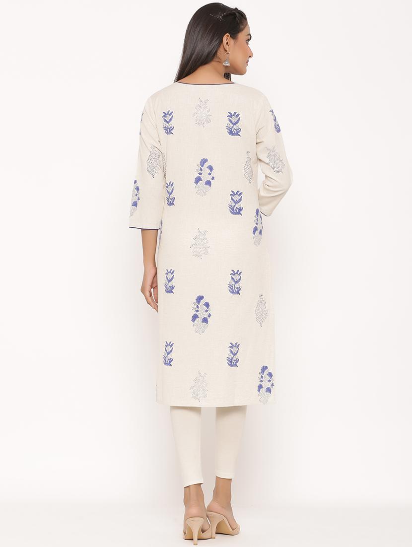floral straight kurta - 17539838 - Zoom Image - 3
