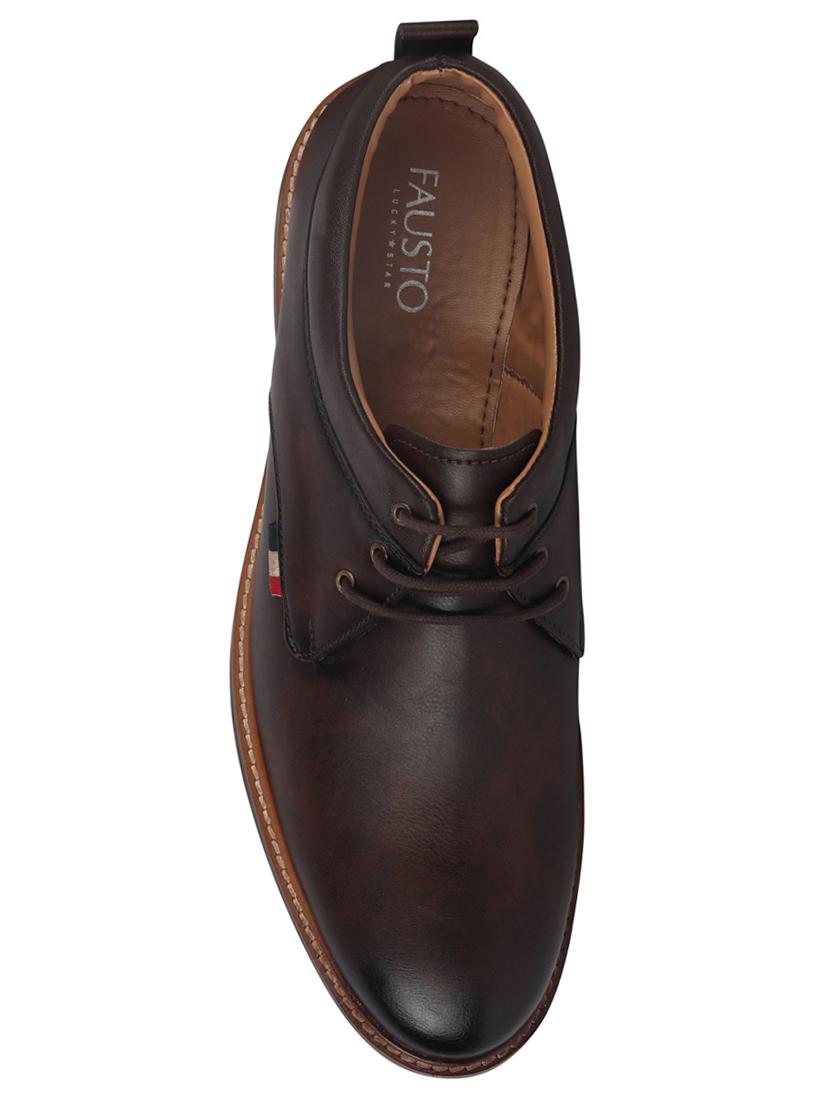 brown pu laceup oxfords - 17539871 - Zoom Image - 3