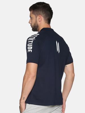 navy blue printed polo t-shirt - 17539905 - Standard Image - 3