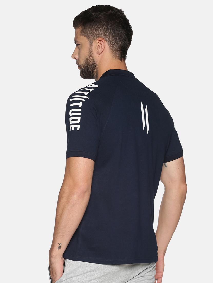 navy blue printed polo t-shirt - 17539905 - Zoom Image - 3