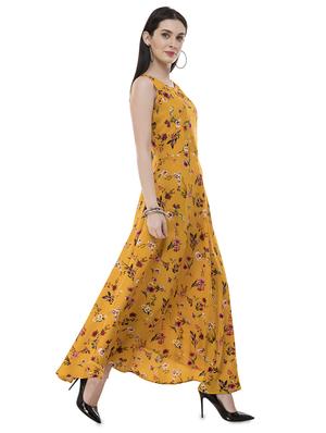 round neck floral flared dress - 17539914 - Standard Image - 2