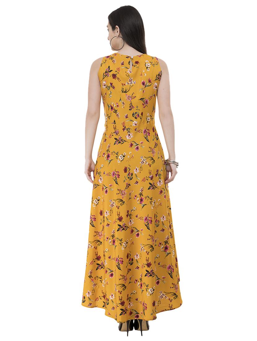 round neck floral flared dress - 17539914 - Zoom Image - 3