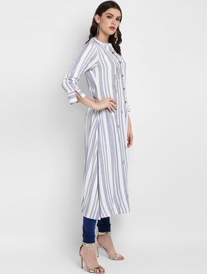 striped straight kurta - 17540123 - Standard Image - 2