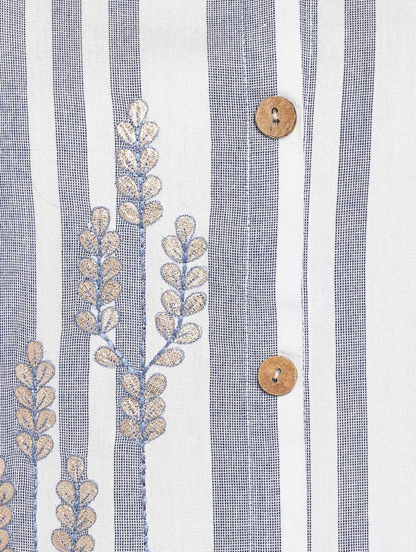 striped straight kurta - 17540123 - Zoom Image - 5