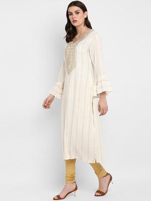 striped straight kurta - 17540127 - Standard Image - 2