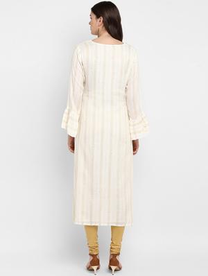 striped straight kurta - 17540127 - Standard Image - 3