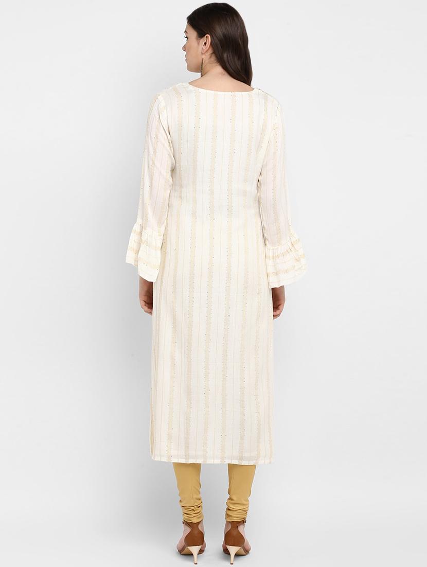striped straight kurta - 17540127 - Zoom Image - 3