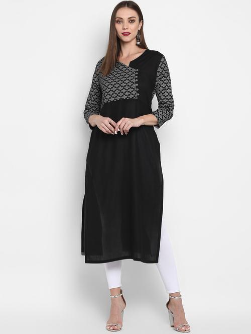 geometric print straight kurta - 17540130 - Standard Image - 1