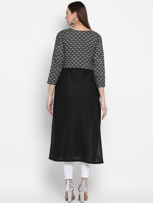 geometric print straight kurta - 17540130 - Standard Image - 3