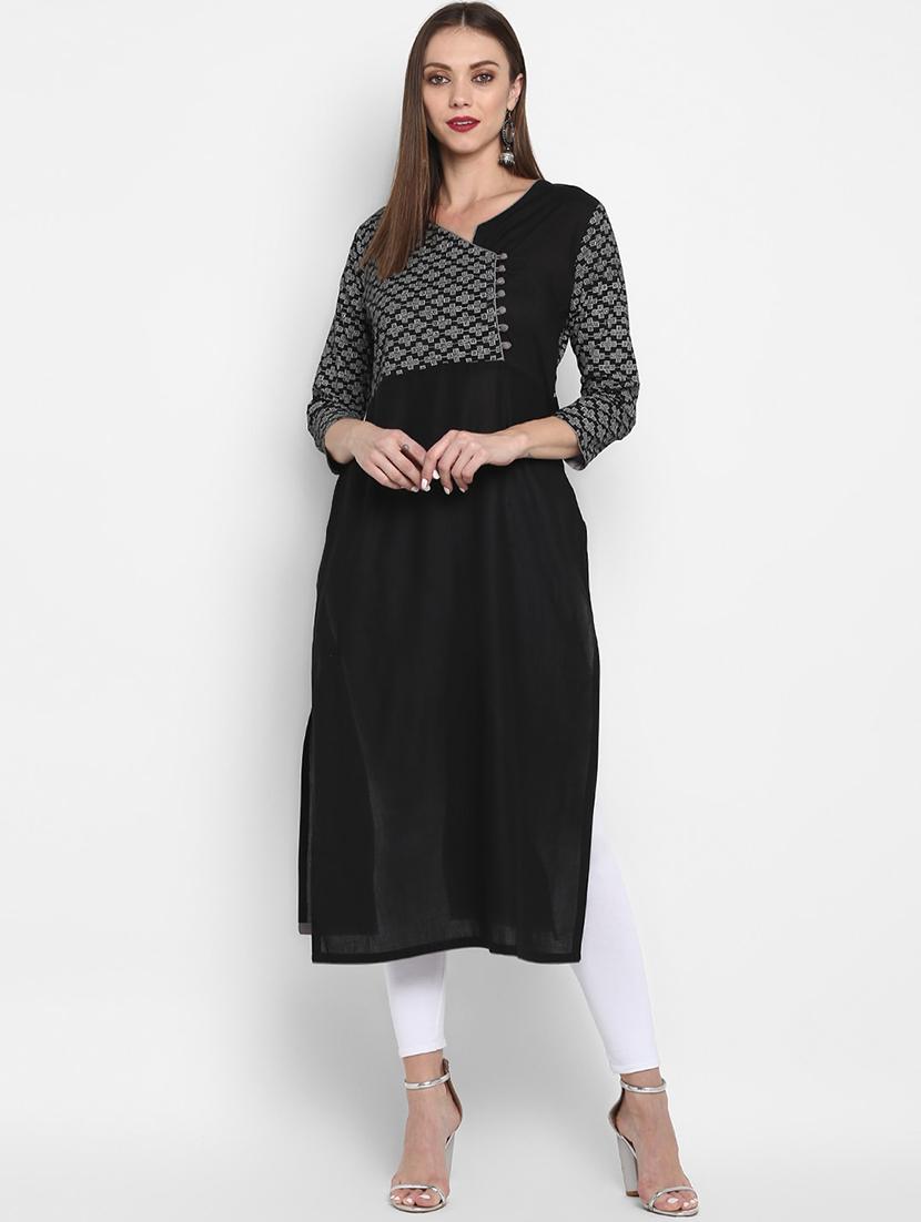 geometric print straight kurta - 17540130 - Zoom Image - 1