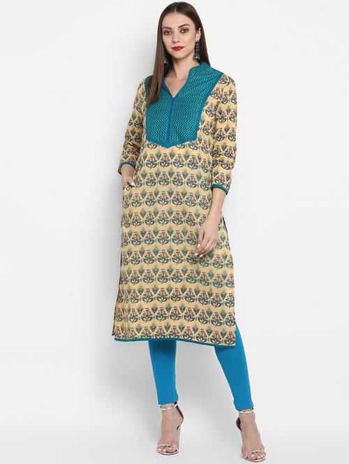 printed straight kurta - 17540134 - Standard Image - 1