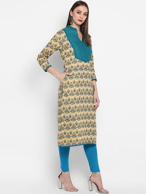 printed straight kurta - 17540134 - Standard Image - 2