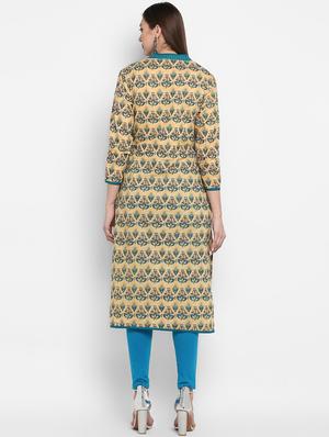 printed straight kurta - 17540134 - Standard Image - 3