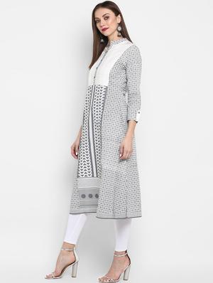 geometrical a-line kurta - 17540136 - Standard Image - 2
